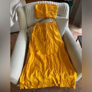 J. Crew Collection Gold Silk 2 Piece Set